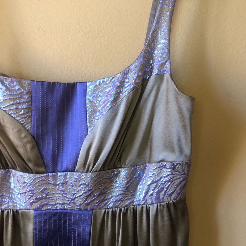 Vtg Nicole Miller Silk Fairy Iridescent Sheath Dress sz 6